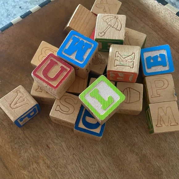 Vintage wooden kids blocks primitive decor nursery decor - Picture 5 of 5